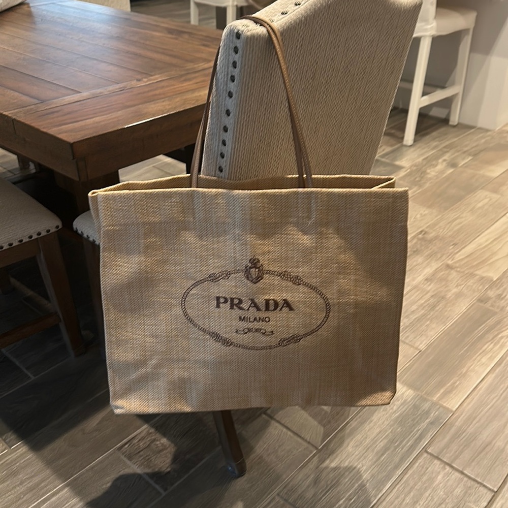 Prada Raffia Tote Bag